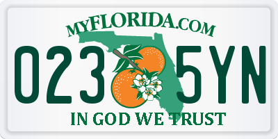 FL license plate 0235YN