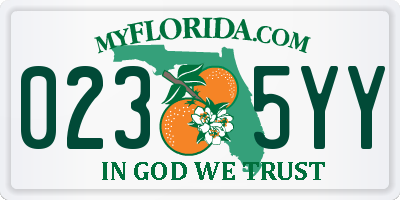 FL license plate 0235YY