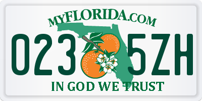 FL license plate 0235ZH