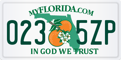 FL license plate 0235ZP