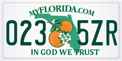 FL license plate 0235ZR