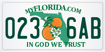 FL license plate 0236AB
