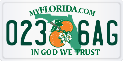 FL license plate 0236AG