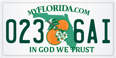 FL license plate 0236AI