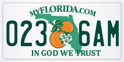 FL license plate 0236AM