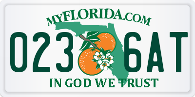 FL license plate 0236AT
