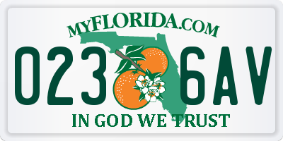 FL license plate 0236AV
