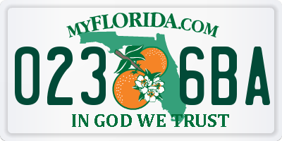 FL license plate 0236BA