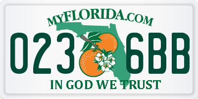 FL license plate 0236BB