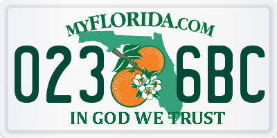 FL license plate 0236BC