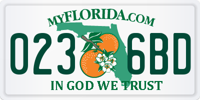 FL license plate 0236BD