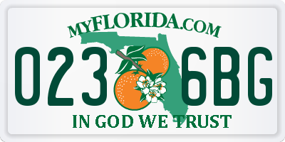 FL license plate 0236BG