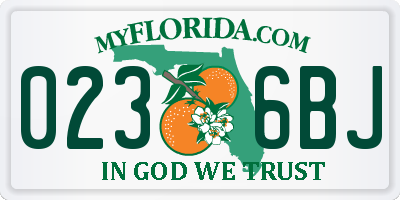 FL license plate 0236BJ