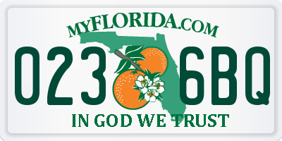 FL license plate 0236BQ