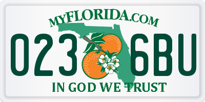 FL license plate 0236BU