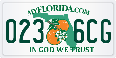 FL license plate 0236CG