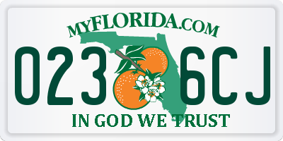 FL license plate 0236CJ