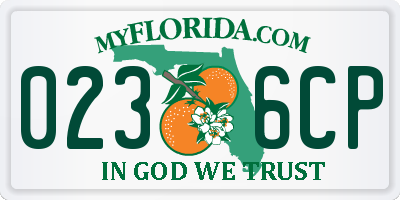 FL license plate 0236CP