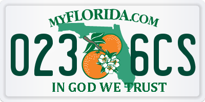 FL license plate 0236CS