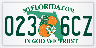 FL license plate 0236CZ