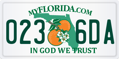 FL license plate 0236DA