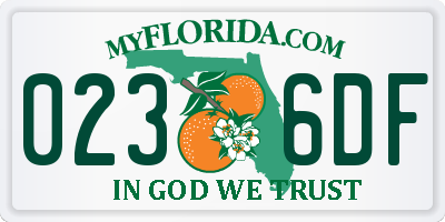 FL license plate 0236DF