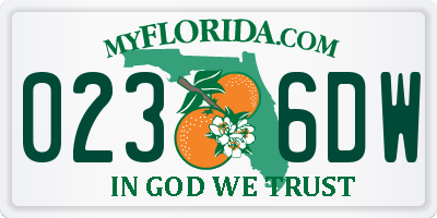 FL license plate 0236DW