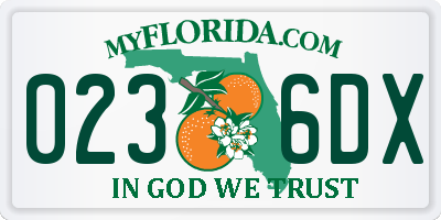 FL license plate 0236DX