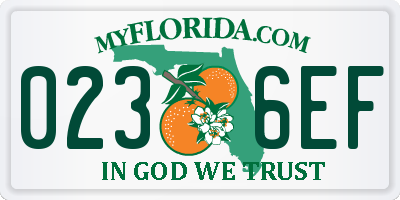 FL license plate 0236EF