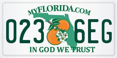 FL license plate 0236EG
