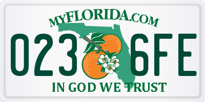 FL license plate 0236FE