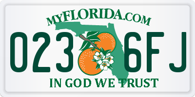 FL license plate 0236FJ