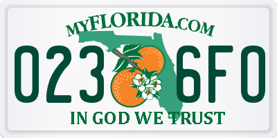 FL license plate 0236FO
