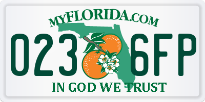 FL license plate 0236FP