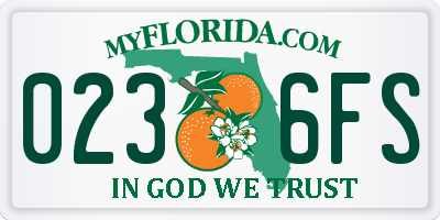 FL license plate 0236FS