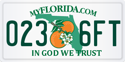 FL license plate 0236FT