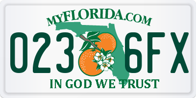 FL license plate 0236FX