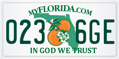 FL license plate 0236GE