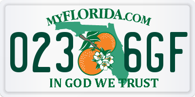 FL license plate 0236GF