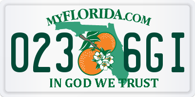 FL license plate 0236GI