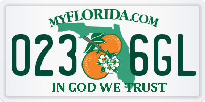 FL license plate 0236GL