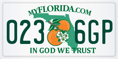 FL license plate 0236GP