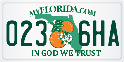 FL license plate 0236HA