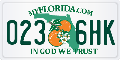 FL license plate 0236HK