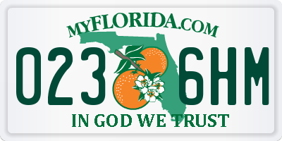 FL license plate 0236HM