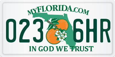 FL license plate 0236HR