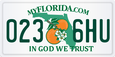 FL license plate 0236HU