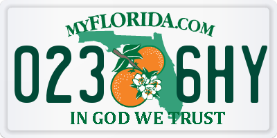 FL license plate 0236HY