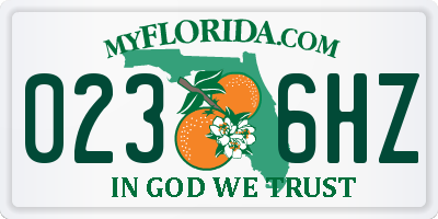 FL license plate 0236HZ