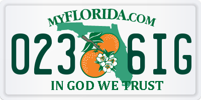 FL license plate 0236IG